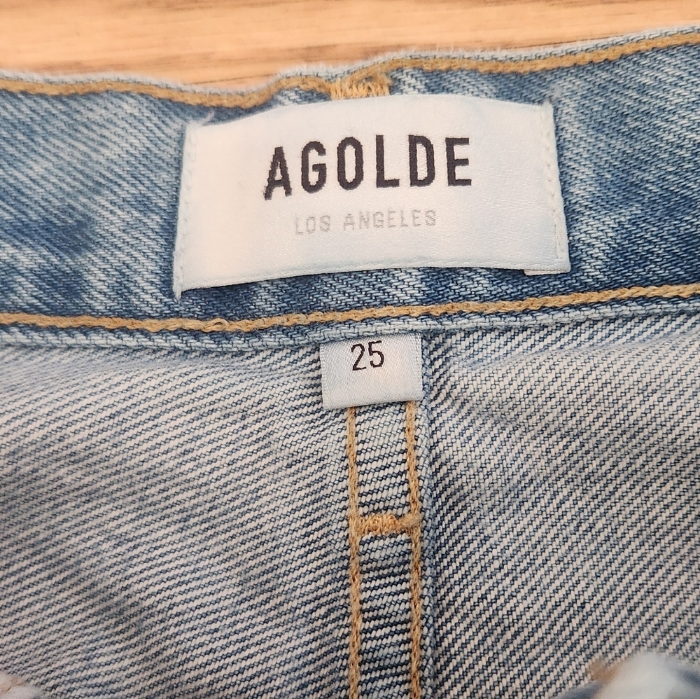 EUC Agolde 90s Mid Rise Loose Fit Jeans In Color Fall Out, Distressed Size 25 - Picture 2 of 15